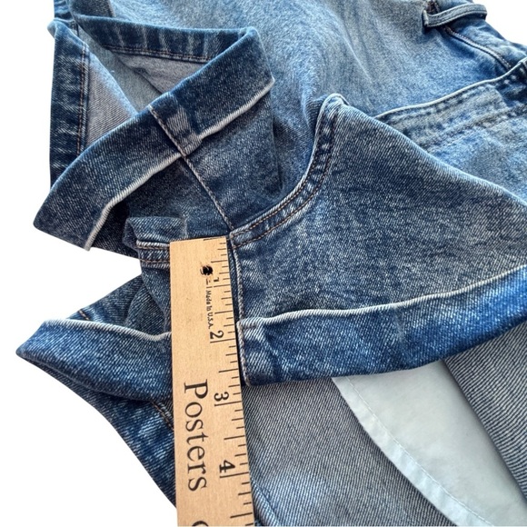 SO Mom Jean Shorts Womens Size 17 / 33 High Rise Stretch Denim 3" Inseam Cuffed - Picture 14 of 15